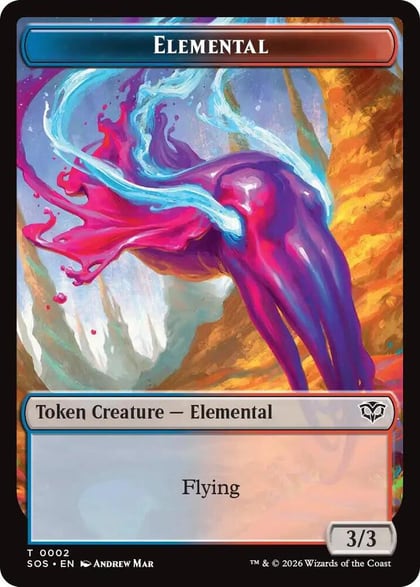 Elemental (0002) // Treasure Double-Sided Token, Secrets of Strixhaven 2 // 12