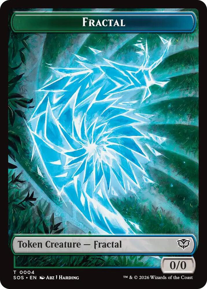 Fractal (0004) // Elemental (0002) Double-Sided Token, Secrets of Strixhaven 4 // 2