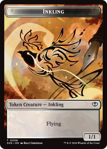 Inkling (0006) // Spirit (0010) Double-Sided Token, Secrets of Strixhaven 6 // 10