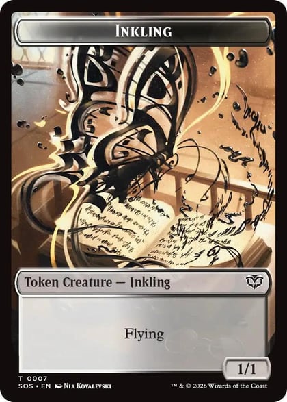 Inkling (0007) // Spirit (0011) Double-Sided Token, Secrets of Strixhaven 7 // 11