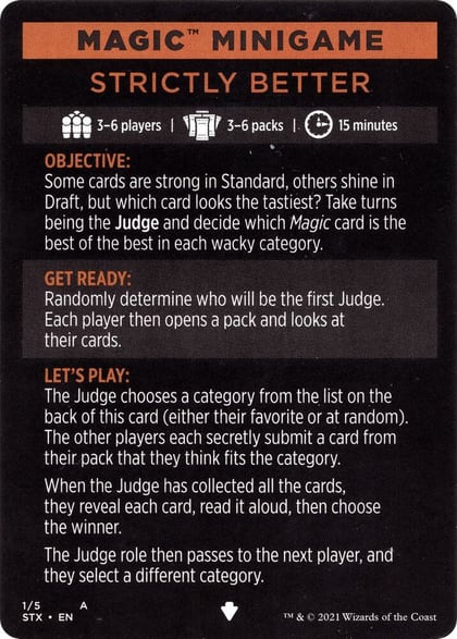 Magic Minigame: Strictly Better, Strixhaven: School of Mages 1