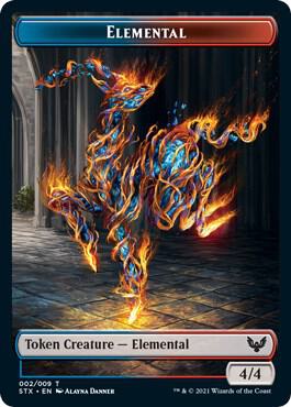 Elemental (2) // Emblem - Lukka, Wayward Bonder Double-sided Token (8), Strixhaven: School of Mages 2 // 8