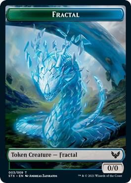 Fractal (3) // Avatar (1) Double-sided Token, Strixhaven: School of Mages 3 // 1