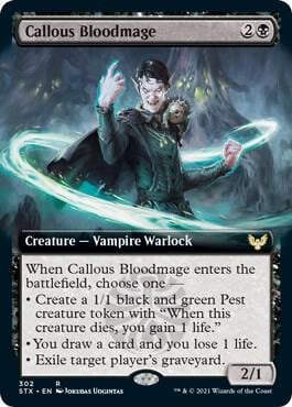 Callous Bloodmage (Extended Art), Strixhaven: School of Mages 302