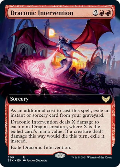 Draconic Intervention (Extended Art), Strixhaven: School of Mages 309