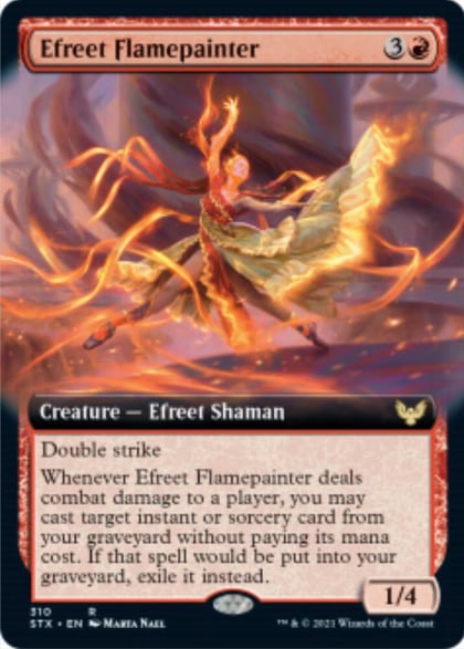 Efreet Flamepainter (Extended Art), Strixhaven: School of Mages 310