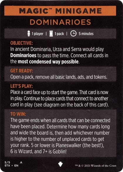 Magic Minigame: Dominarioes, Strixhaven: School of Mages 5