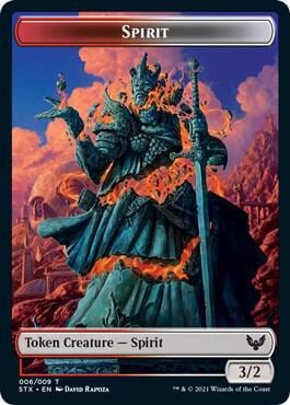 Spirit (6) // Avatar (1) Double-sided Token, Strixhaven: School of Mages 6 // 1