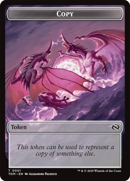 Copy // Dragon (0014) Double-Sided Token, Commander: Tarkir: Dragonstorm 1 // 14