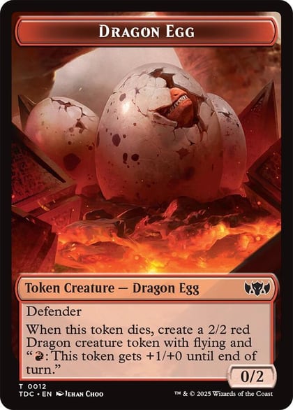 Dragon Egg // Dragon (0013) Double-Sided Token, Commander: Tarkir: Dragonstorm 12 // 13