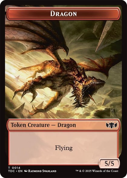 Dragon (0014) // Treasure Double-Sided Token, Commander: Tarkir: Dragonstorm 14 // 16