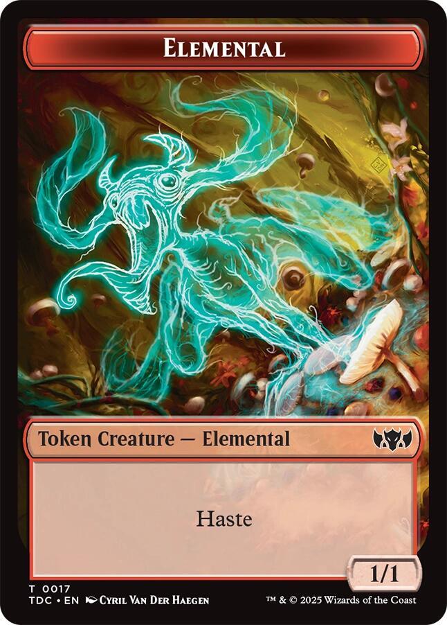 Elemental (0017) // Warrior Double-Sided Token, Commander: Tarkir: Dragonstorm 17 // 13