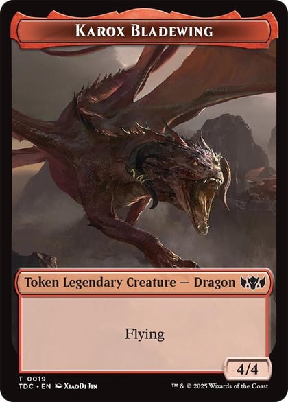 Karox Bladewing // Copy Double-Sided Token, Commander: Tarkir: Dragonstorm 19 // 1