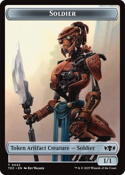 Soldier (0032) // Copy Double-Sided Token, Commander: Tarkir: Dragonstorm 32 // 1