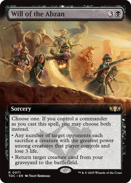 Will of the Abzan (Extended Art), Commander: Tarkir: Dragonstorm 71