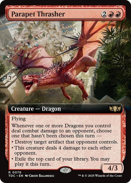 Parapet Thrasher (Extended Art), Commander: Tarkir: Dragonstorm 76