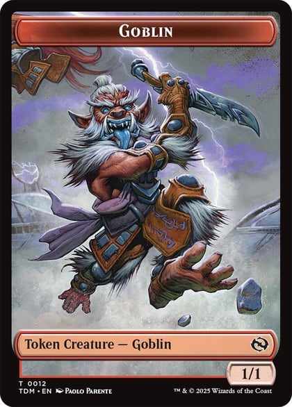 Goblin // Warrior Double-Sided Token, Tarkir: Dragonstorm 12 // 13