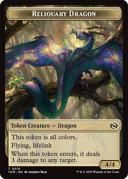 Reliquary Dragon // Dragon (0011) Double-Sided Token, Tarkir: Dragonstorm 15 // 11