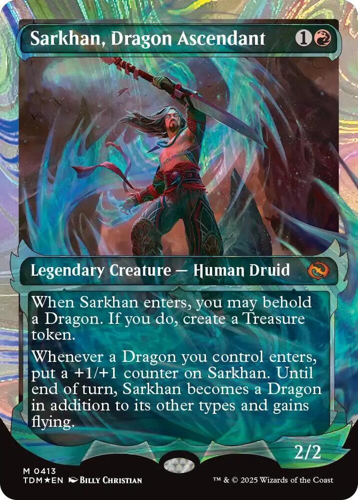 Sarkhan, Dragon Ascendant (0413) (Showcase) (Halo Foil), Tarkir: Dragonstorm 413