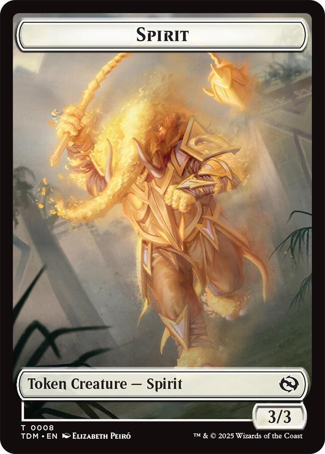 Spirit (0008) // Spirit (0009) Double-Sided Token, Tarkir: Dragonstorm 8 // 9