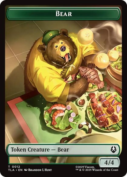 Bear // Food (0020) Double-Sided Token, Avatar: The Last Airbender 12 // 20