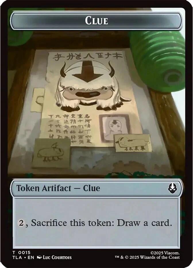 Clue (0015) // Spirit (0003) Double-Sided Token, Avatar: The Last Airbender 15 // 3
