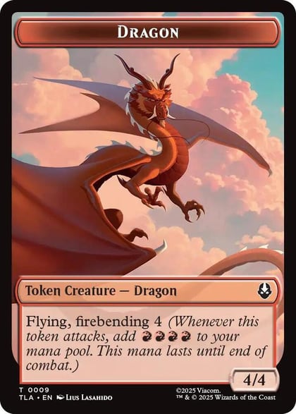 Dragon // Food (0019) Double-Sided Token, Avatar: The Last Airbender 9 // 19