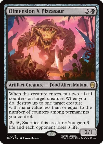 Dimension X Pizzasaur (Surge Foil), Commander: Teenage Mutant Ninja Turtles 16