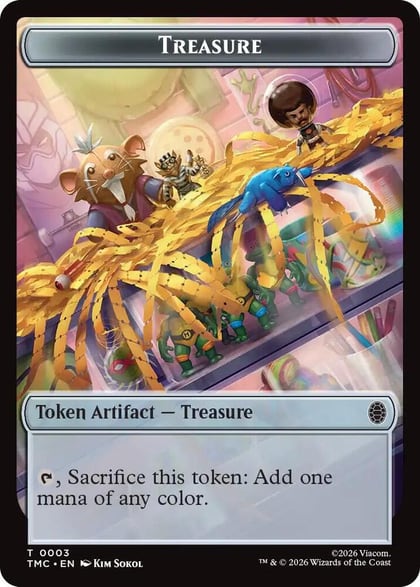 Treasure // Robot Double-Sided Token, Commander: Teenage Mutant Ninja Turtles 3 // 10