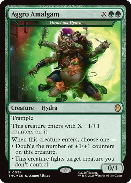 Aggro Amalgam - Voracious Hydra (Surge Foil), Commander: Teenage Mutant Ninja Turtles 54