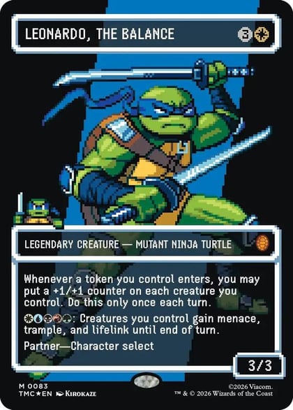 Leonardo, the Balance (0083) (Borderless) (Surge Foil), Commander: Teenage Mutant Ninja Turtles 83