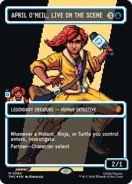 April O'Neil, Live on the Scene (Borderless) (Surge Foil), Commander: Teenage Mutant Ninja Turtles 84