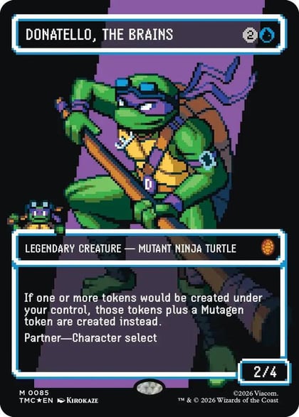 Donatello, the Brains (0085) (Borderless) (Surge Foil), Commander: Teenage Mutant Ninja Turtles 85