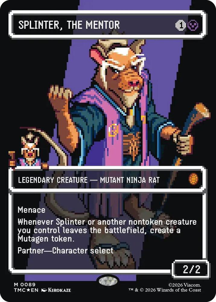 Splinter, the Mentor (0089) (Borderless) (Surge Foil), Commander: Teenage Mutant Ninja Turtles 89