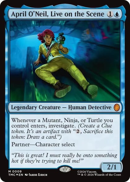 April O'Neil, Live on the Scene (Surge Foil), Commander: Teenage Mutant Ninja Turtles 9