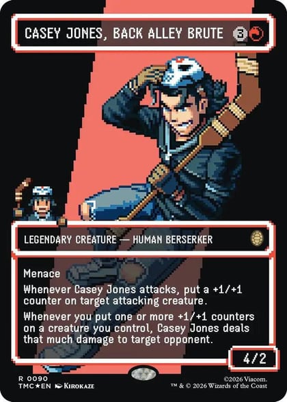 Casey Jones, Back Alley Brute (Borderless) (Surge Foil), Commander: Teenage Mutant Ninja Turtles 90