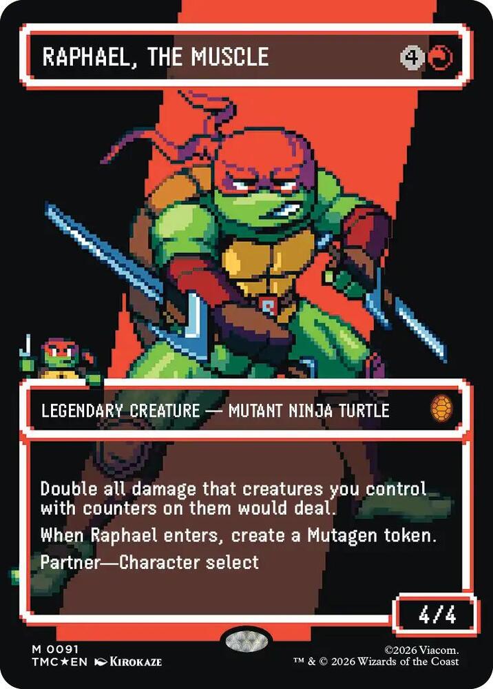 Raphael, the Muscle (0091) (Borderless) (Surge Foil), Commander: Teenage Mutant Ninja Turtles 91