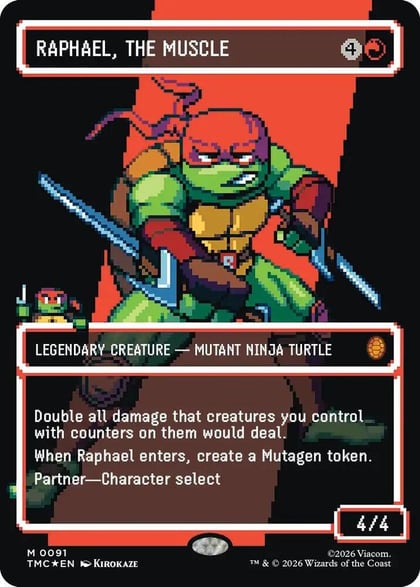 Raphael, the Muscle (0091) (Borderless) (Surge Foil), Commander: Teenage Mutant Ninja Turtles 91