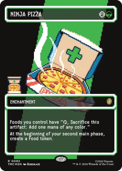 Ninja Pizza (Borderless) (Surge Foil), Commander: Teenage Mutant Ninja Turtles 93