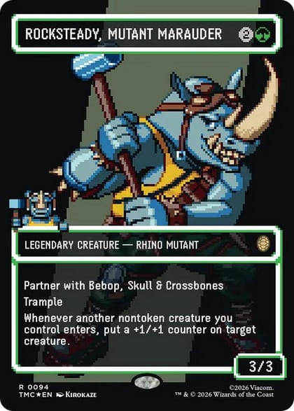 Rocksteady, Mutant Marauder (Borderless) (Surge Foil), Commander: Teenage Mutant Ninja Turtles 94