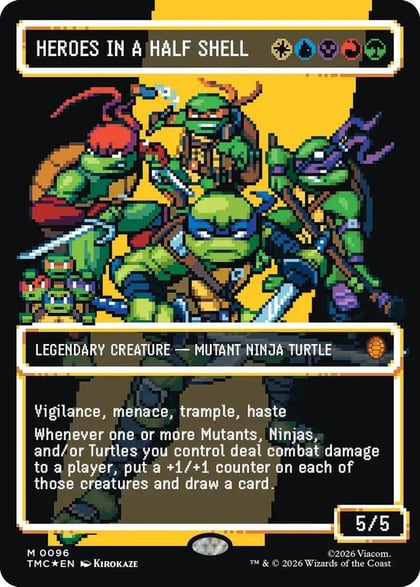 Heroes in a Half Shell (0096) (Borderless) (Surge Foil), Commander: Teenage Mutant Ninja Turtles 96