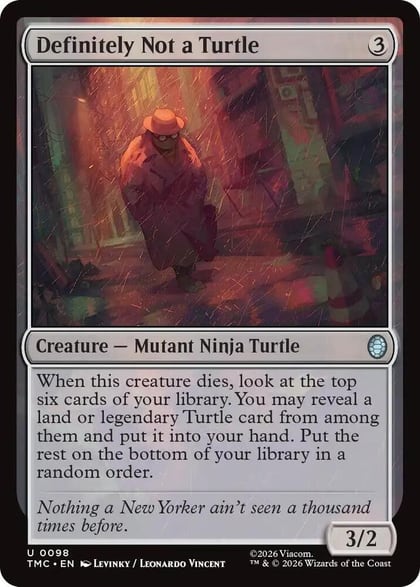 Definitely Not a Turtle, Commander: Teenage Mutant Ninja Turtles 98