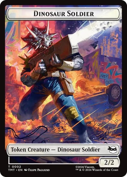 Dinosaur Soldier // Copy Double-Sided Token, Teenage Mutant Ninja Turtles 2 // 1