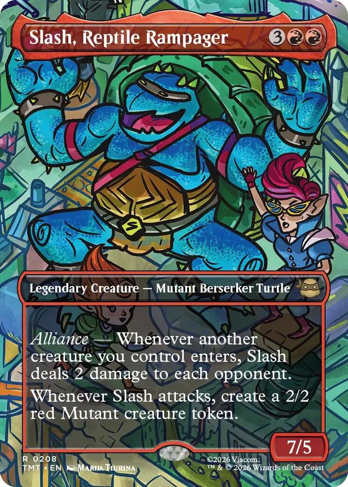 Slash, Reptile Rampager (Borderless), Teenage Mutant Ninja Turtles 208