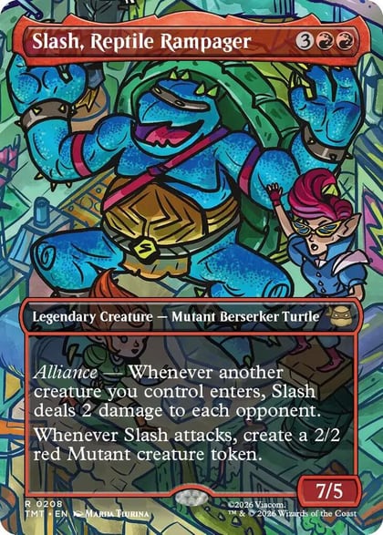Slash, Reptile Rampager (Borderless), Teenage Mutant Ninja Turtles 208