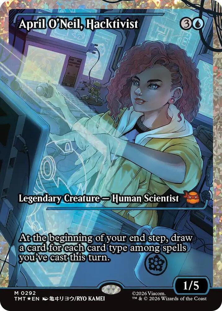 April O'Neil, Hacktivist (0292) (Showcase) (Fracture Foil), Teenage Mutant Ninja Turtles 292