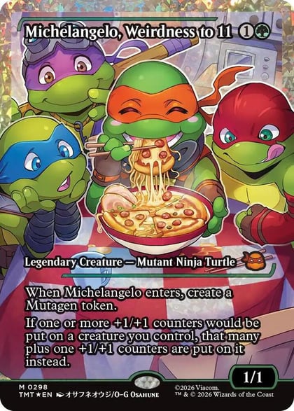 Michelangelo, Weirdness to 11 (Showcase) (Fracture Foil), Teenage Mutant Ninja Turtles 298
