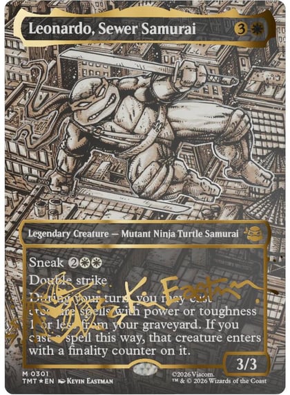 Leonardo, Sewer Samurai (Borderless) (Gold-Stamped Signature), Teenage Mutant Ninja Turtles 301