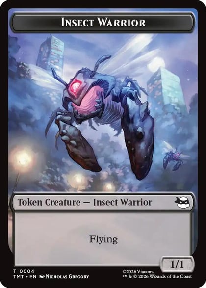 Insect Warrior // Food Double-Sided Token, Teenage Mutant Ninja Turtles 4 // 8