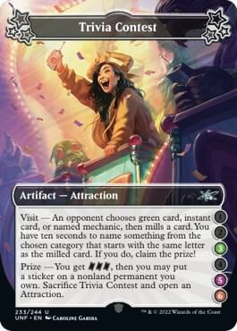 Trivia Contest (3-5-6), Unfinity 233